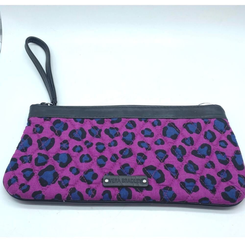 Vera Bradley Quilted hotโ pink Leopard print Wristlet, Pencil, Makeup bag